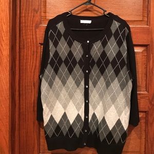 Black/grey button cardigan